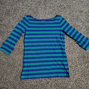 Lilly Pulitzer Blue and Green Striped Top